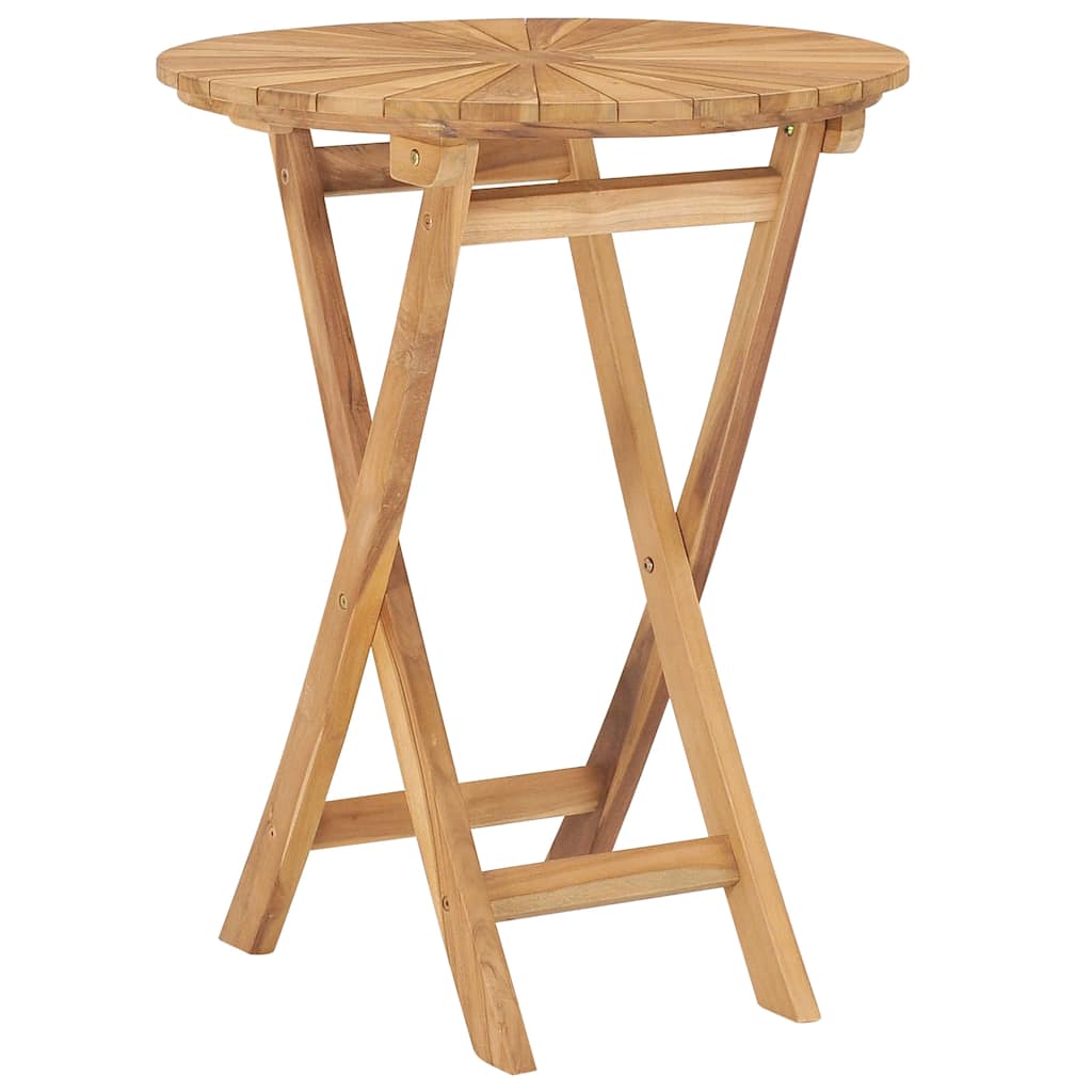 Foldbart havebord ø 60 cm massivt teaktræ - number 1.