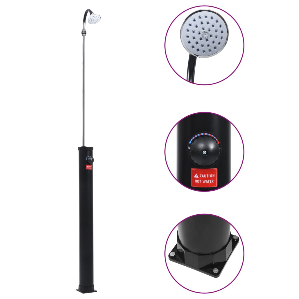 Solopvarmet bruser 215 cm 8 l sort - number 1.