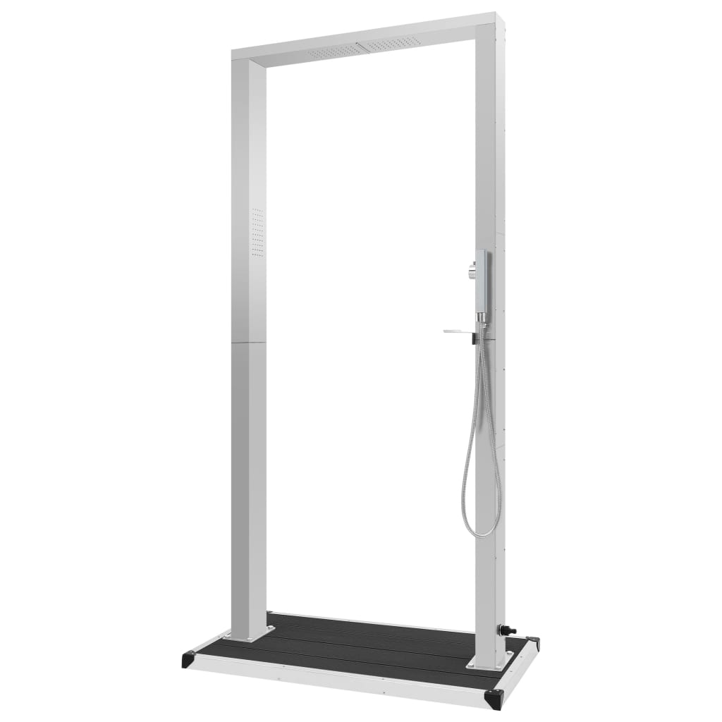 Udendørsbruser med bakke wpc rustfrit stål - number 4.