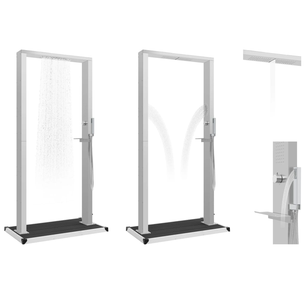 Udendørsbruser med bakke wpc rustfrit stål - number 3.