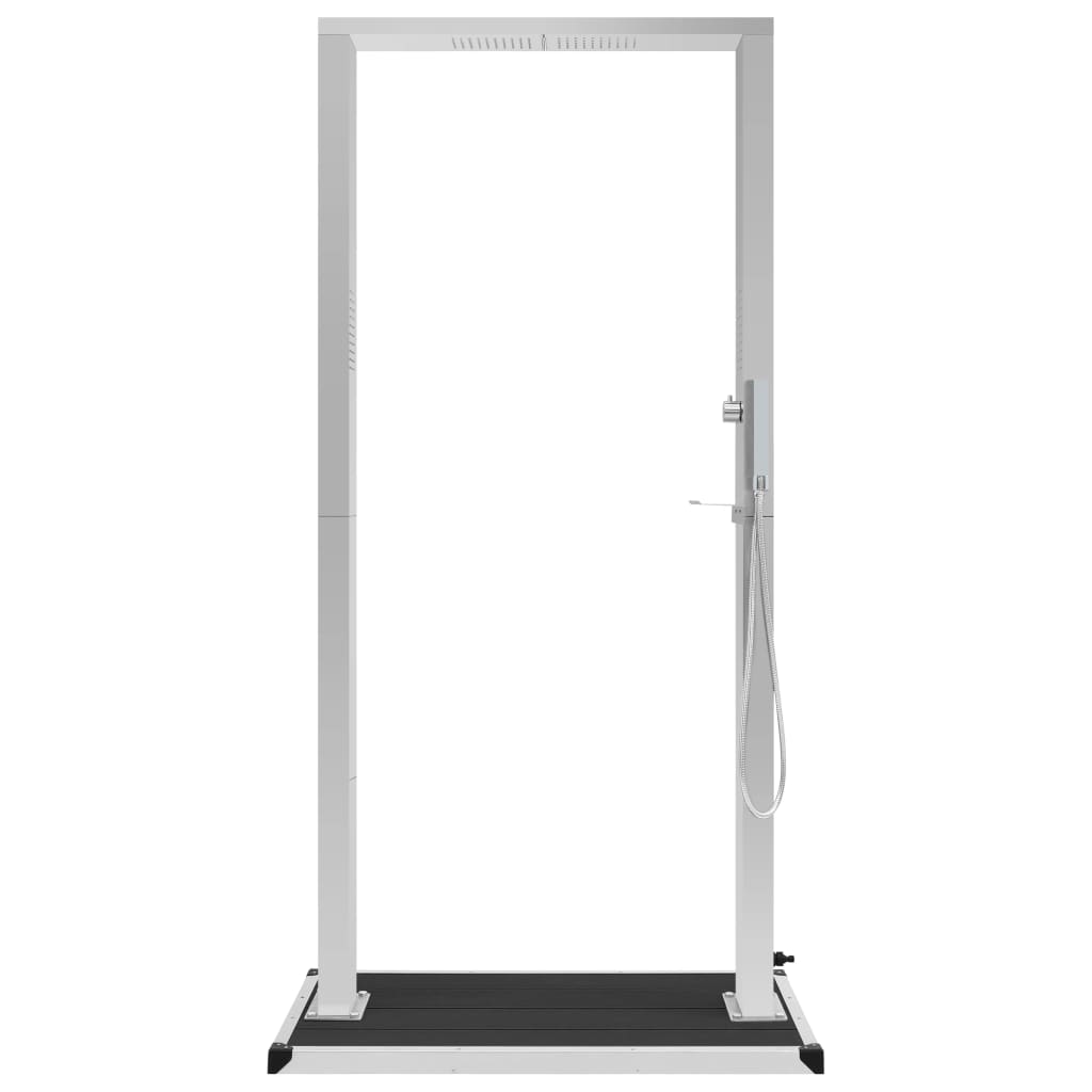 Udendørsbruser med bakke wpc rustfrit stål - number 5.