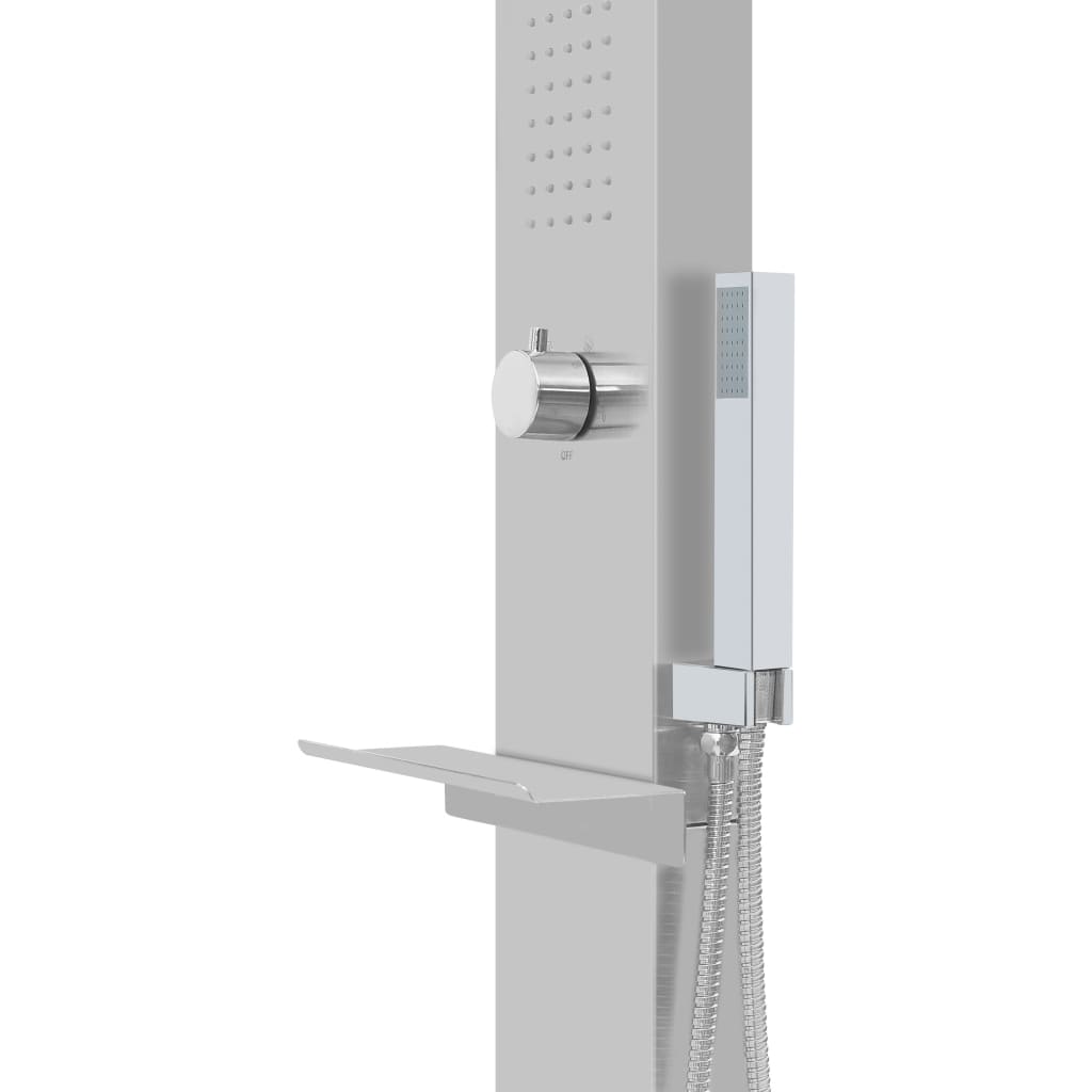 Udendørsbruser med bakke wpc rustfrit stål - number 7.