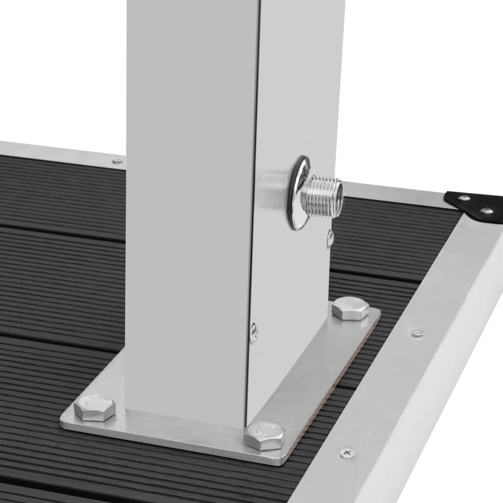 Udendørsbruser med bakke wpc rustfrit stål - number 10.