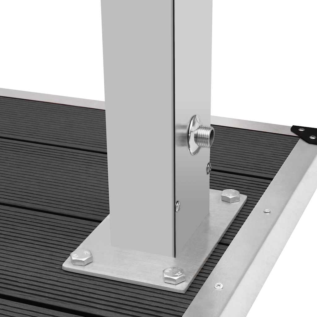 Douche extérieure avec bac wpc inox - number 9.