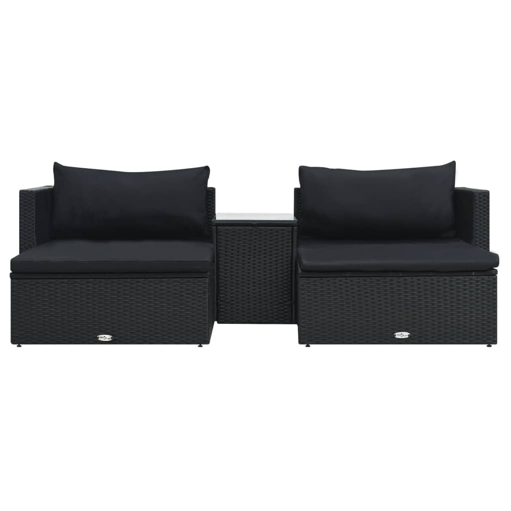 Havel lounge set dijelovi s jastucima polyrattan - crni, 5 - number 2.