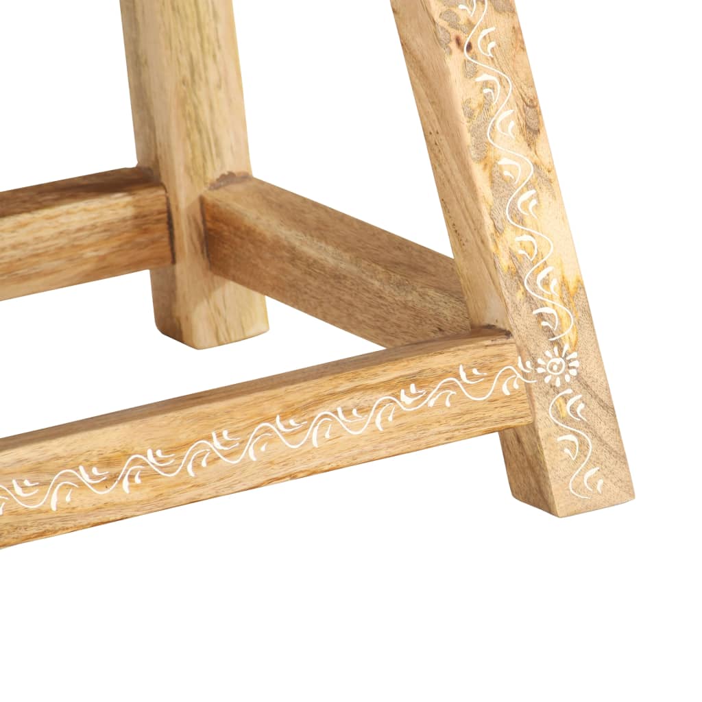 Håndmalt krakk 38x38x35 cm heltre mangotre - number 4.