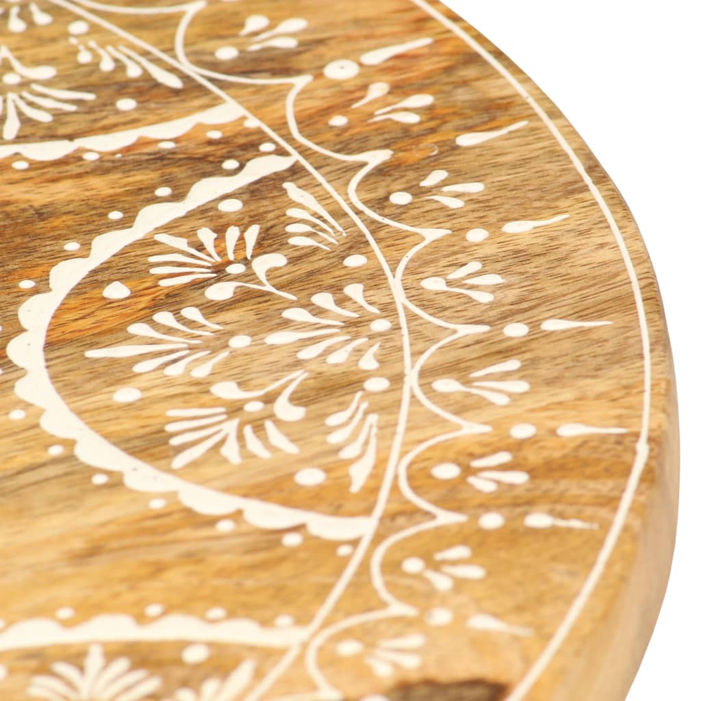 Håndmalt krakk 38x38x35 cm heltre mangotre - number 3.