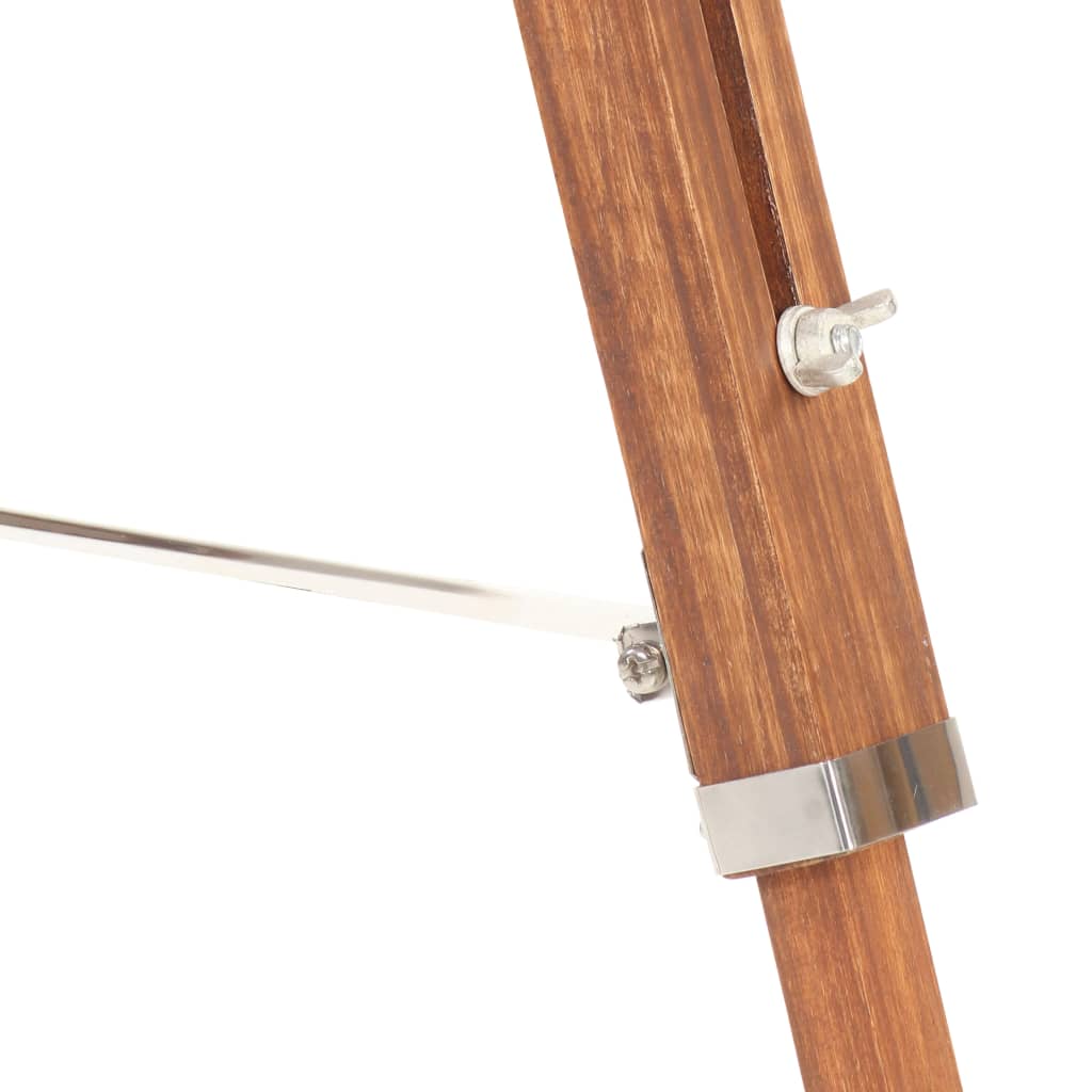 Gulvlampe med trefod 141 cm massivt teaktræ honningbrun og grå - brun og grå, 1, x - number 6.