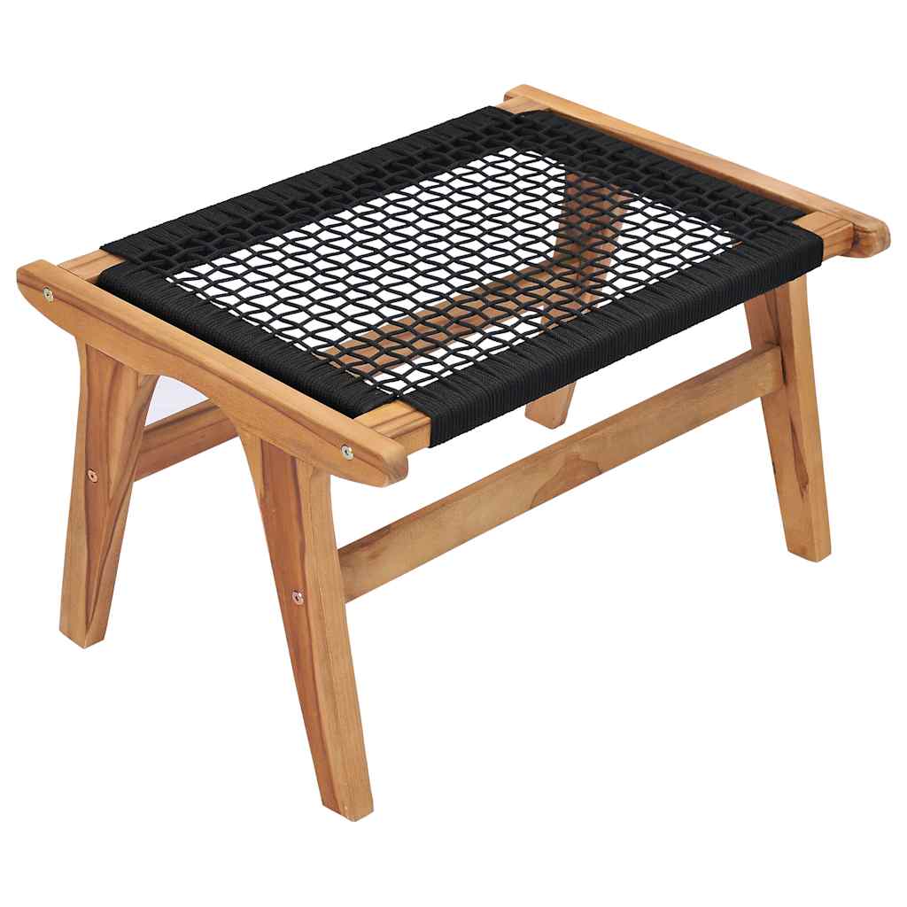 Ležaljka s podnožjem za noge od punog tikovine i konopa - number 11.