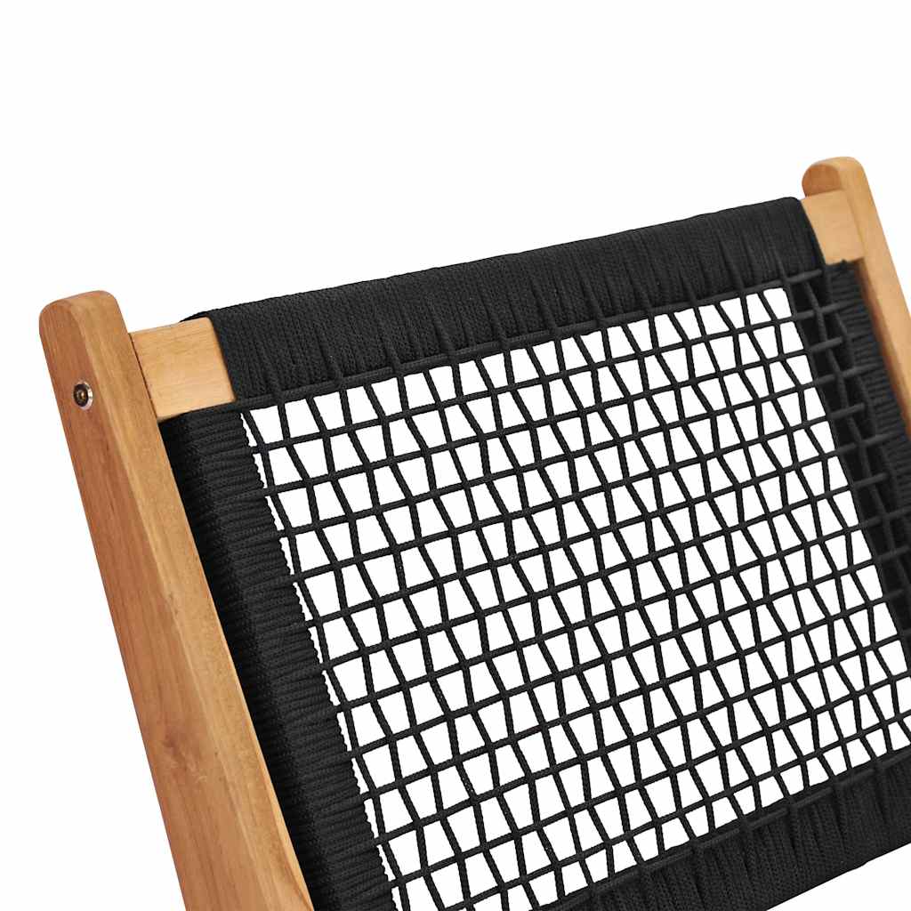 Ležaljka s podnožjem za noge od punog tikovine i konopa - number 8.