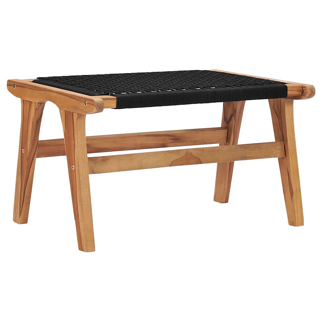 Ležaljka s podnožjem za noge od punog tikovine i konopa - number 10.