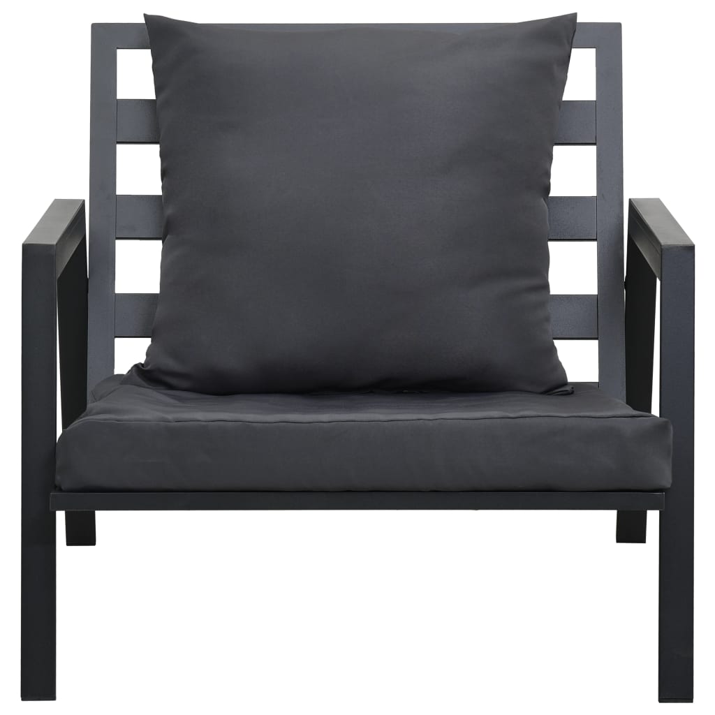 Vrtna garnitura 5 dijelova s jastucima aluminij, tamno siva - number 8.