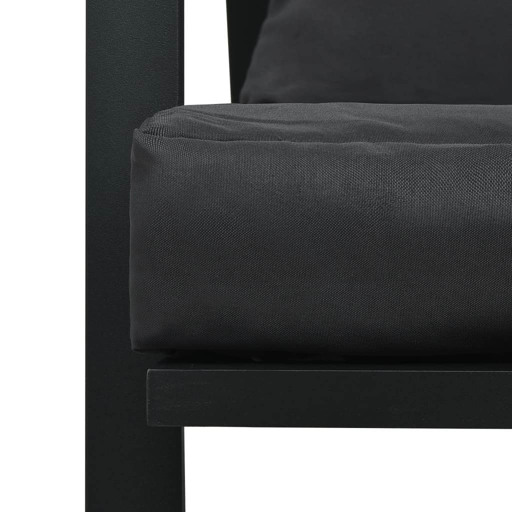 Lounge garnitura za vrt 4 dijela sa jastucima aluminij tamno siva - number 12.