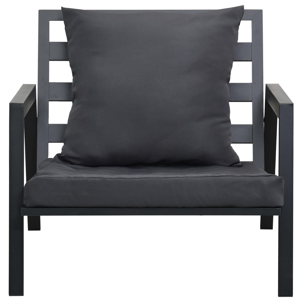 Lounge garnitura za vrt 4 dijela sa jastucima aluminij tamno siva - number 9.