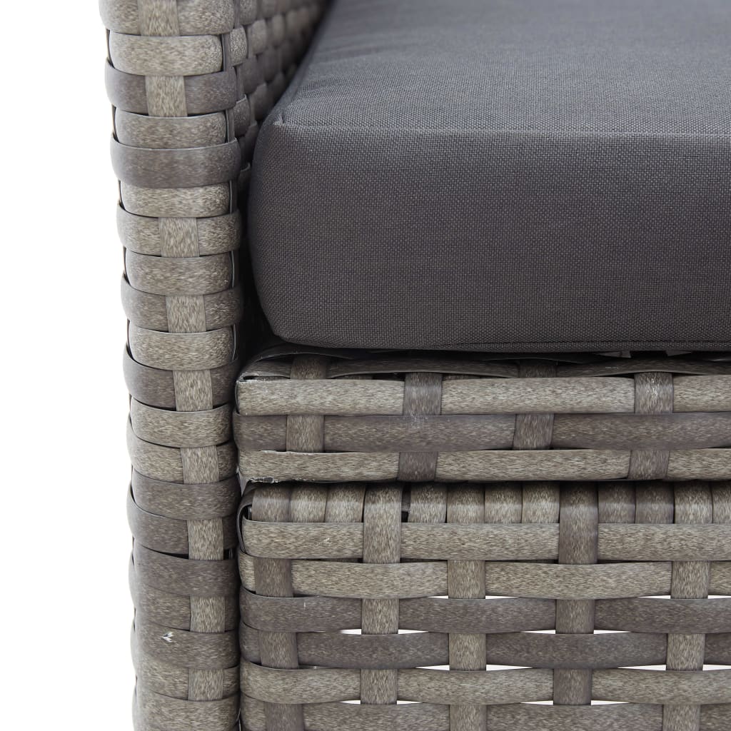 2-personers havebænk med tebord 143 cm polyrattan - grå, 1, 2 - number 5.