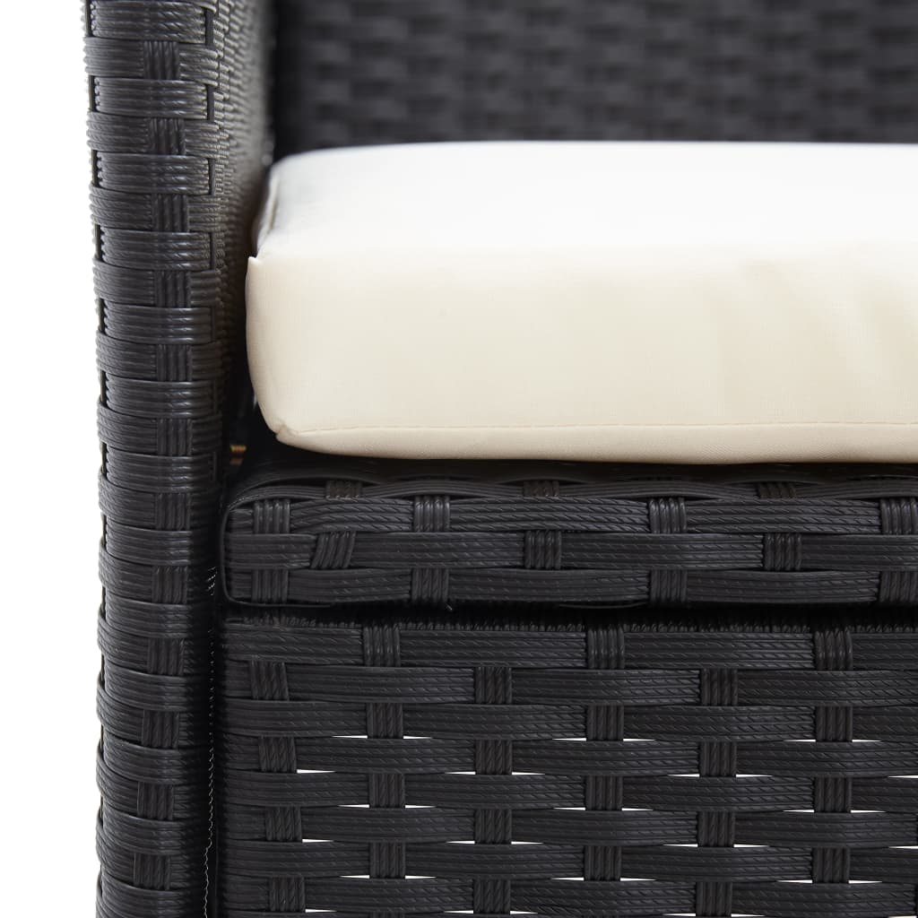 2-personers havebænk med tebord 143 cm polyrattan sort - number 5.