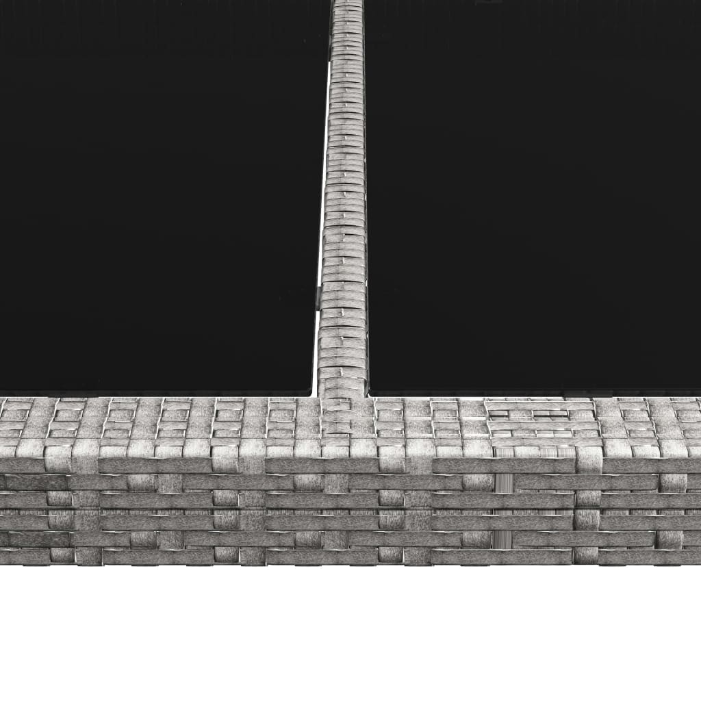 Utendørs spisebord 200x150x74 cm polyrattan - grå, 1 - number 4.