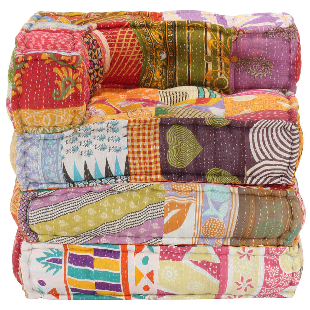 Pouf modulable en tissu patchwork - number 2.