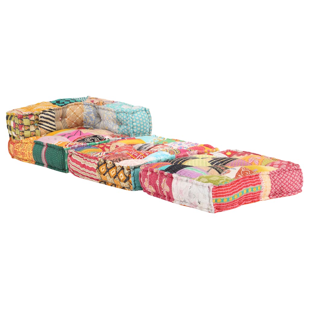 Pouf modulable en tissu patchwork - number 3.