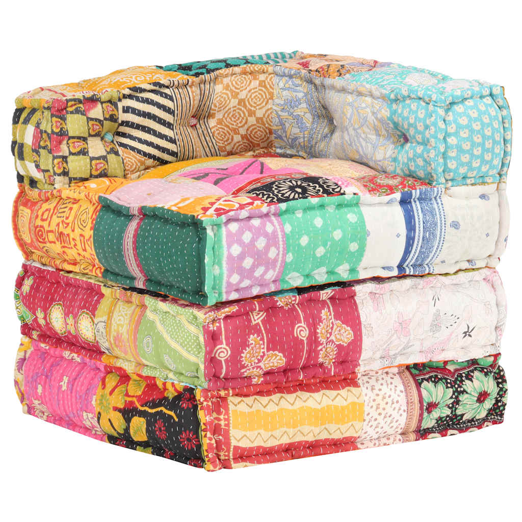 Pouf modulable en tissu patchwork - number 6.
