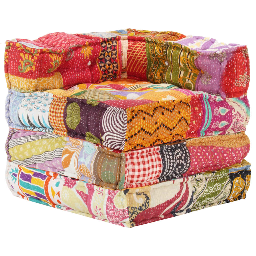 Pouf modulable en tissu patchwork - number 7.