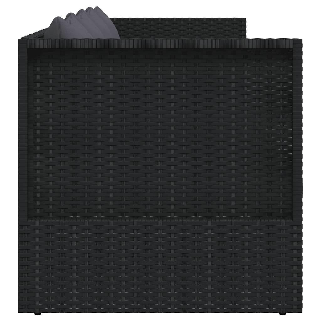 Haveseng med hynde og puder polyrattan sort - number 6.