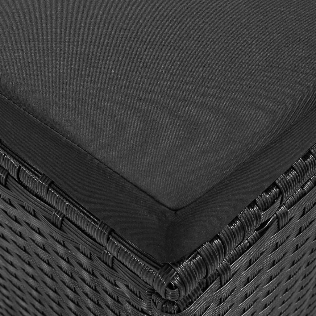 Komplet wypoczynkowy do ogrodu 4 części z poduszkami polirattan czarny - number 12.