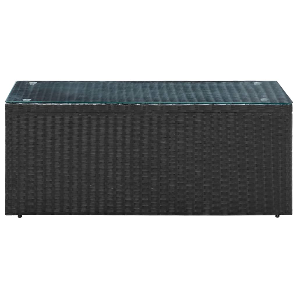 Komplet wypoczynkowy do ogrodu 4 części z poduszkami polirattan czarny - number 7.