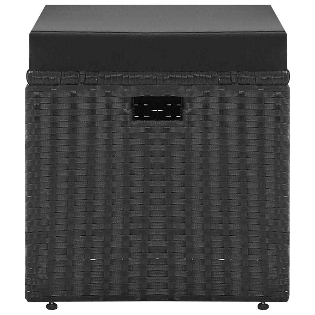 Komplet wypoczynkowy do ogrodu 4 części z poduszkami polirattan czarny - number 9.