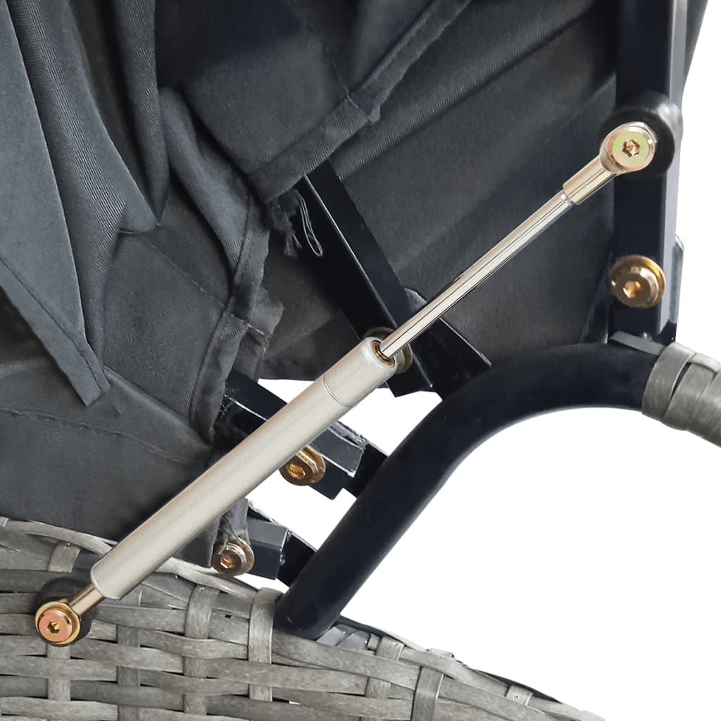 Solseng med baldakin polyrattan grå - number 8.