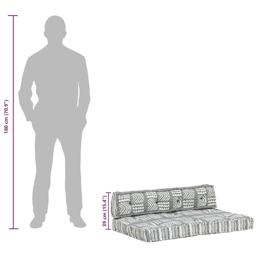 Hynde til pallesofa stof patchwork - grå, 1 - number 9.