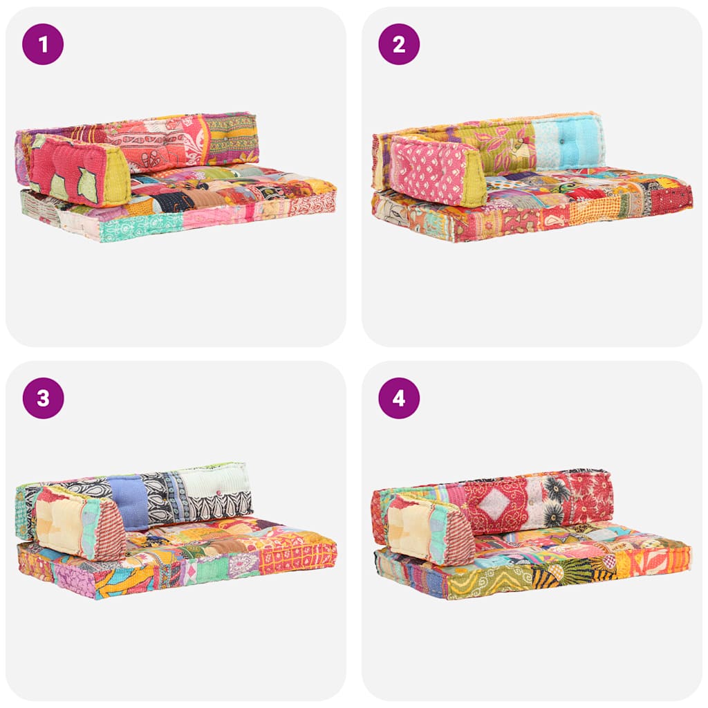 Hynde til pallesofa stof patchwork - flerfarvet, 1 - number 3.