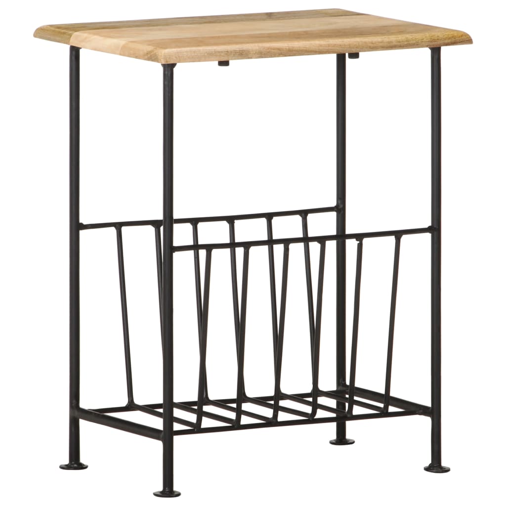 Magasinholder 40x30x50 cm massivt mangotræ og stål - number 1.