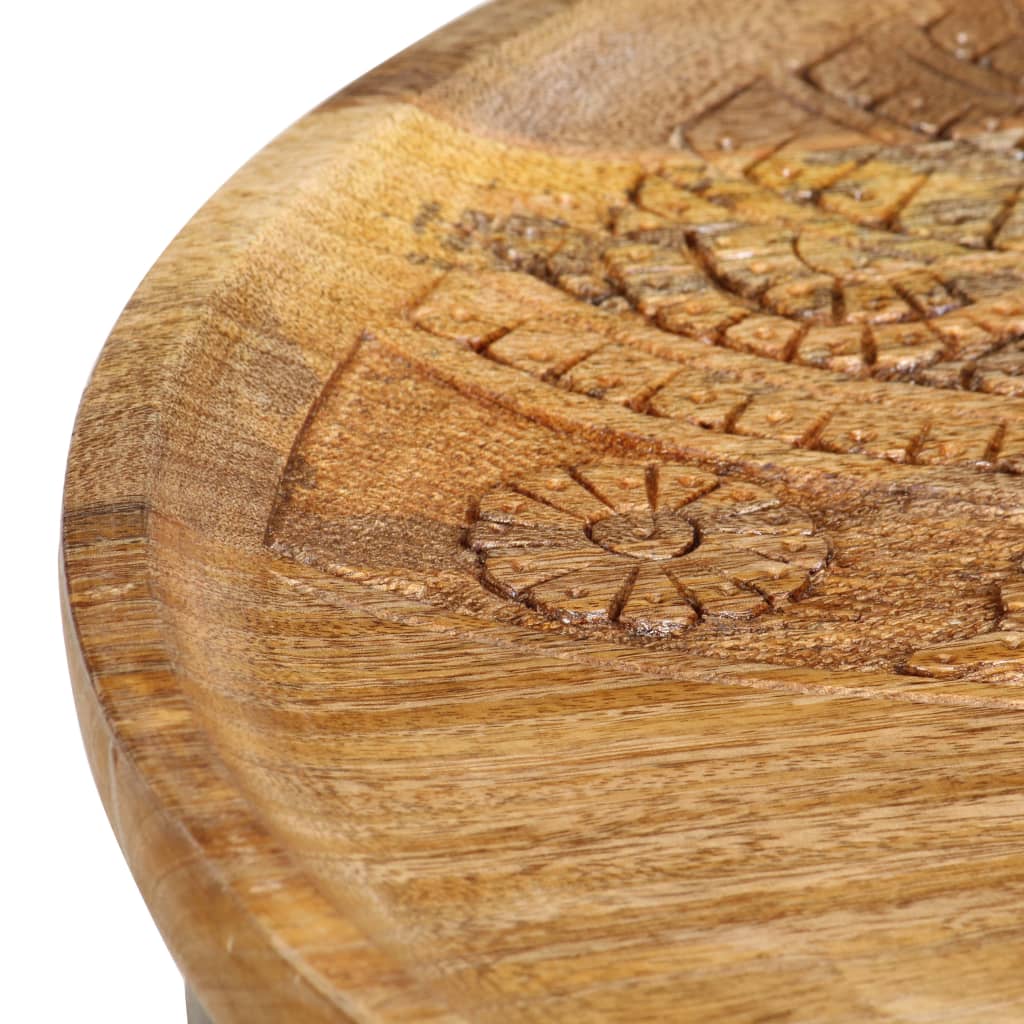 Stoliki boczne okrągłe 2 szt. lite drewno mango i stal - number 6.