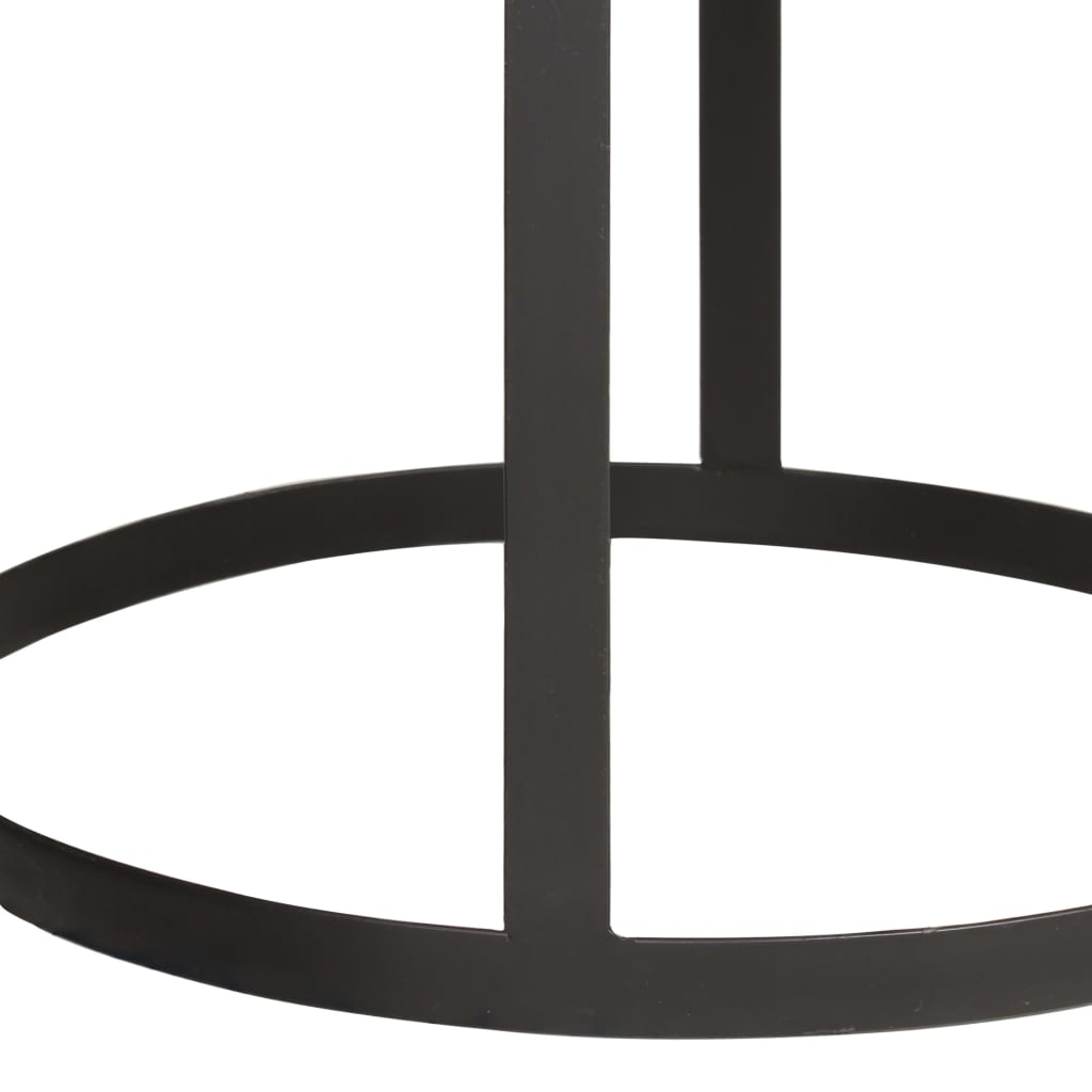 Stoliki boczne okrągłe 2 szt. lite drewno mango i stal - number 8.