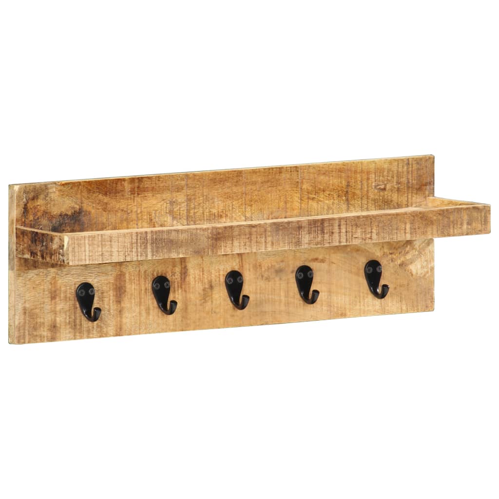 Porte-manteau mural 60x15x20 cm en bois de manguier massif brut - number 8.
