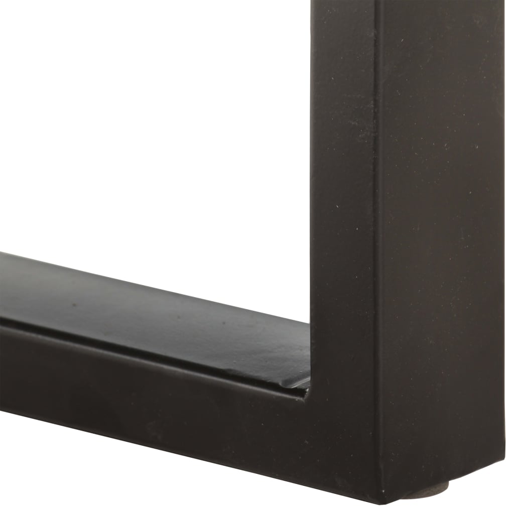 Bænk 110 cm massivt genbrugstræ og stål - number 5.