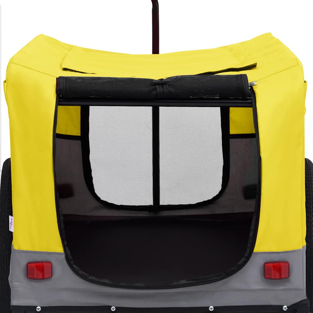 Remorque vélo et poussette 2 en 1 pour animaux de compagnie jaune et gris - number 7.