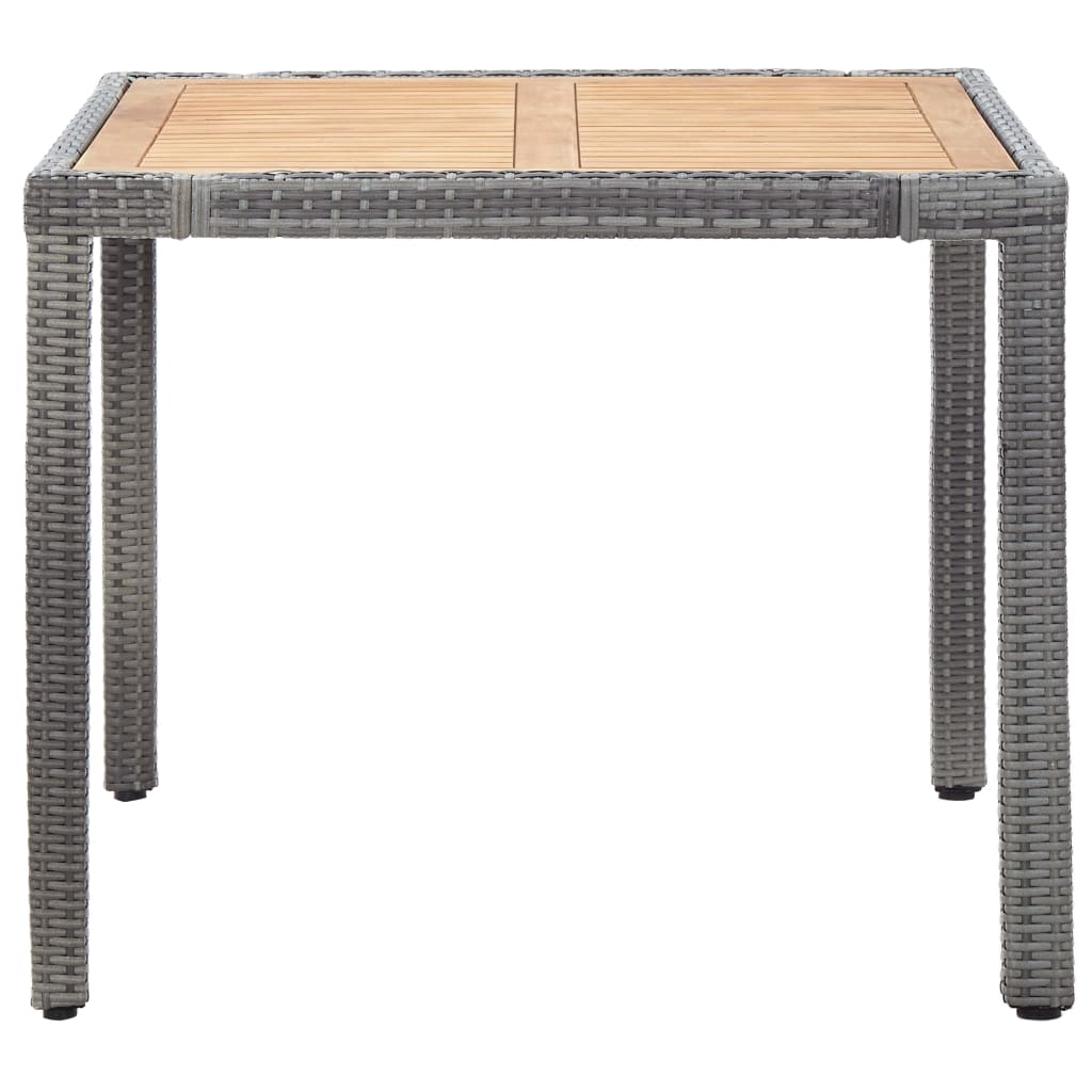 Jídelní stůl set na zahradu 5 dílů s polštáři polyratan šedý - number 3.