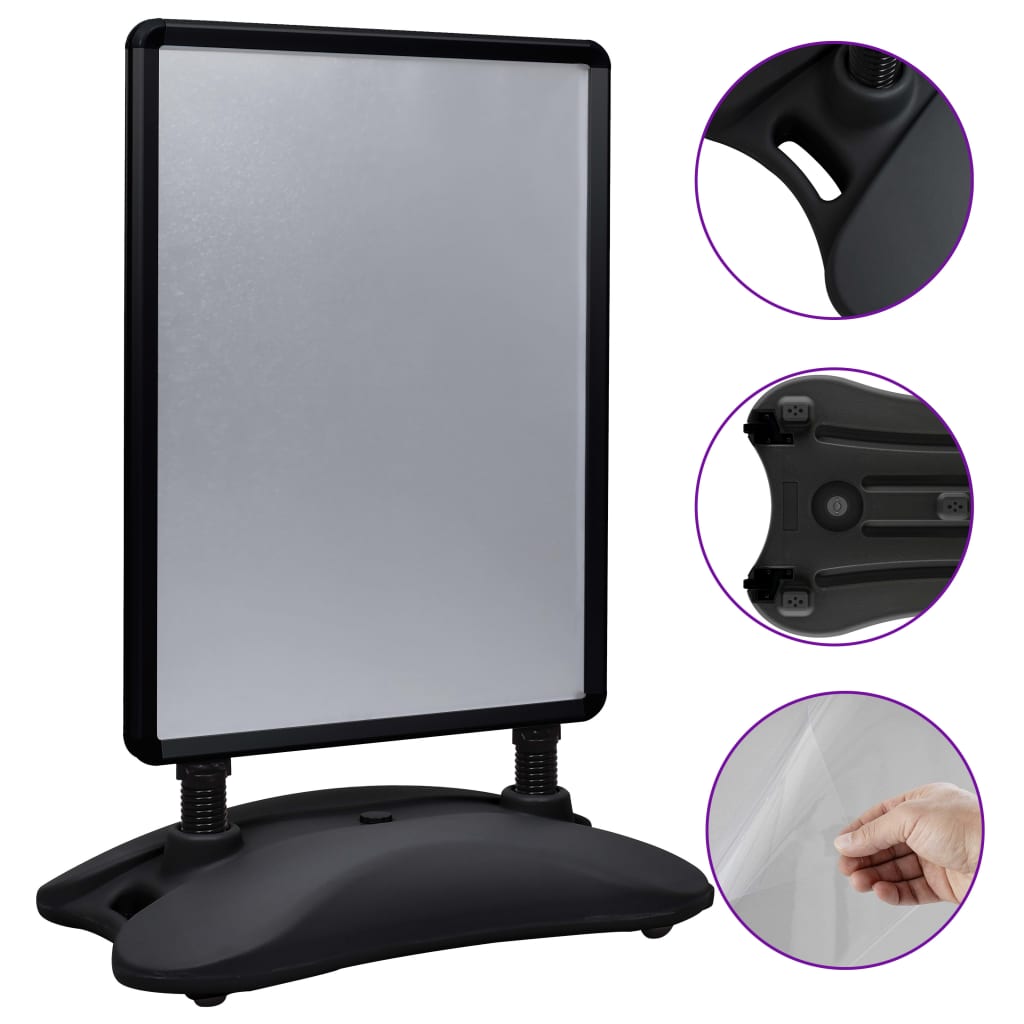 Stalak za plakate a1 s podnožjem aluminijska legura - crna - number 4.