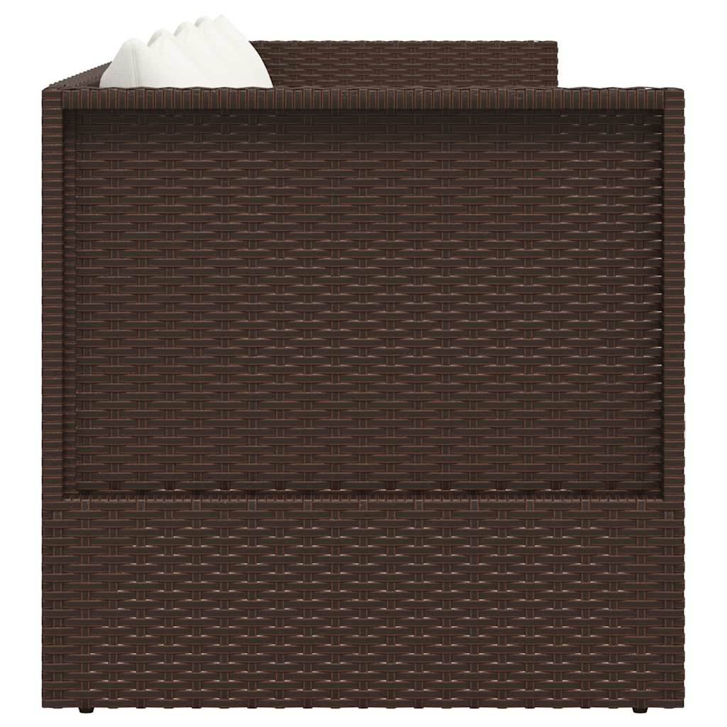 Vrtni krevet s jastukom i jastucima polirattan - smeđi, 1 - number 7.