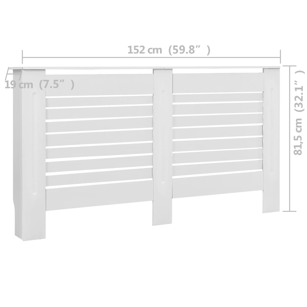 Radiatorskjulere stk. 152 x 19 x 81,5 cm mdf - hvid, 152 x 19 x 81.5 cm, 2 - number 8.