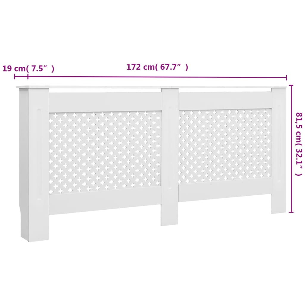 Radiatorskjulere 2 stk. 172 x 19 x 81,5 cm mdf hvid - number 8.