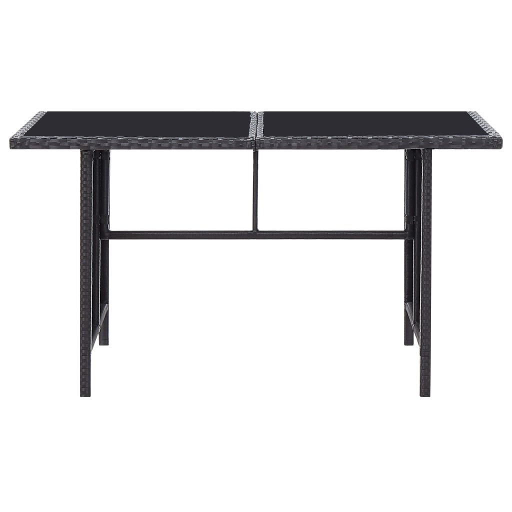 Loungesæt til haven 6 dele med hynder polyrattan sort - number 10.