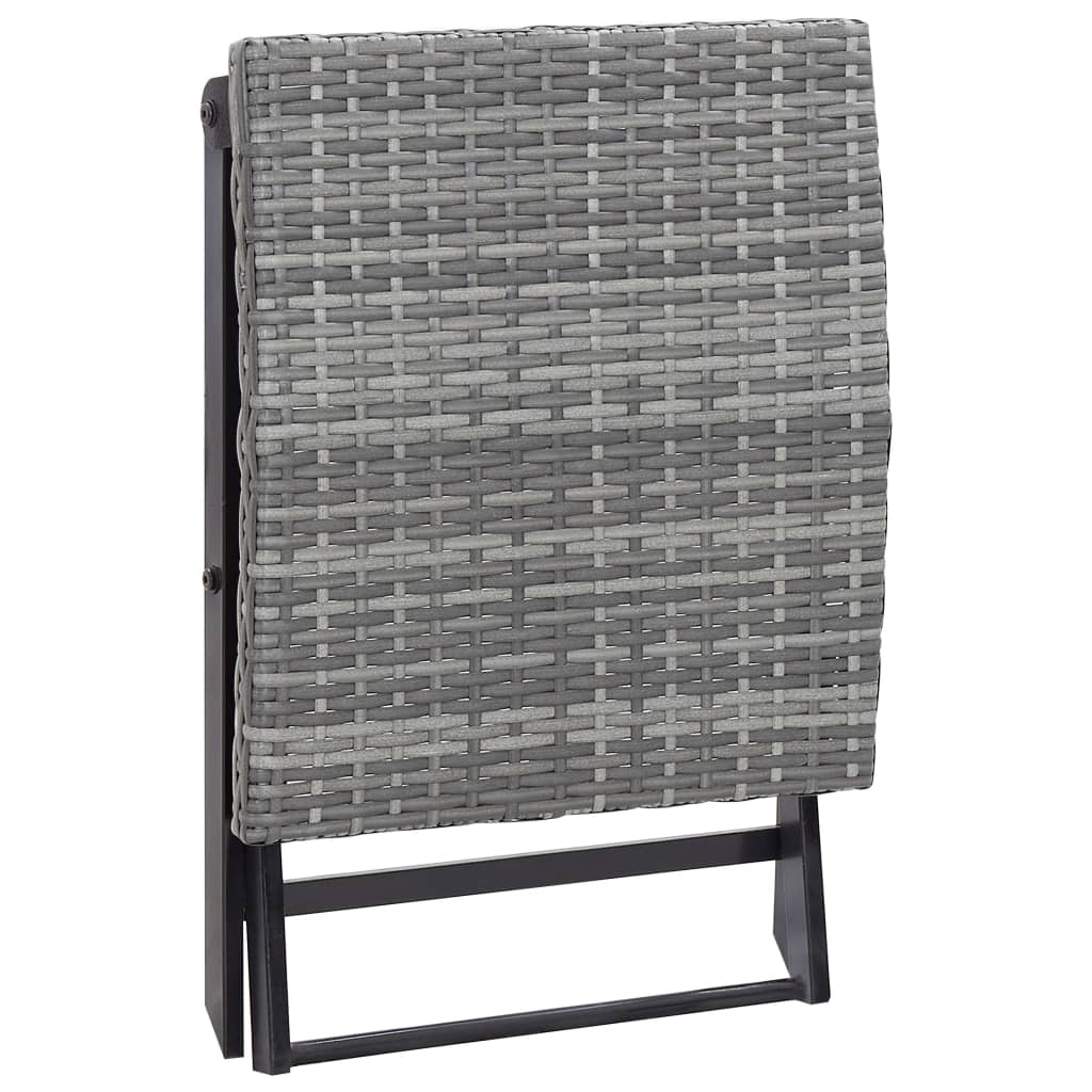 Foldbar taburet polyrattan grå - number 4.