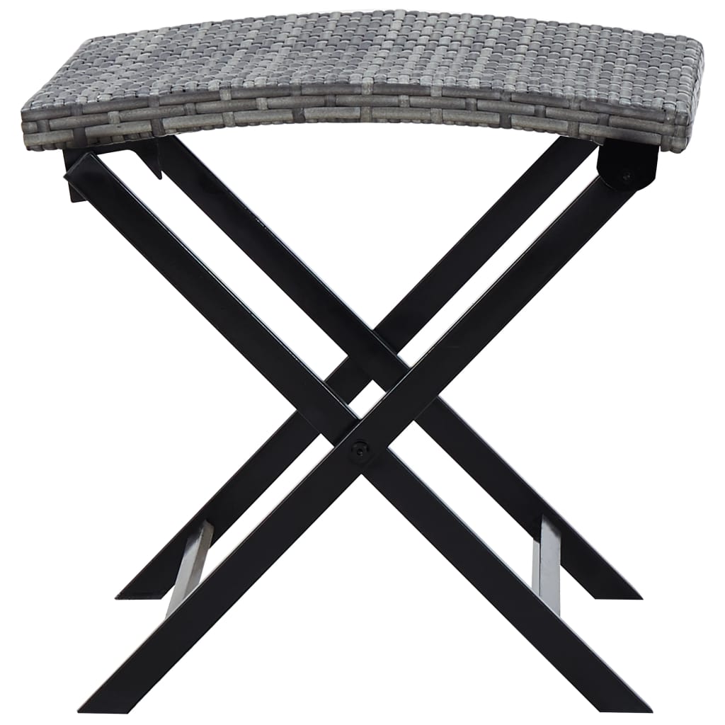 Foldbar taburet polyrattan grå - number 3.