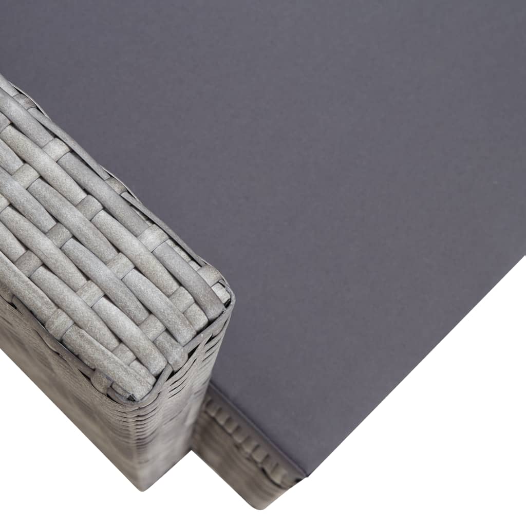Havestol med hynder polyrattan grå - number 5.