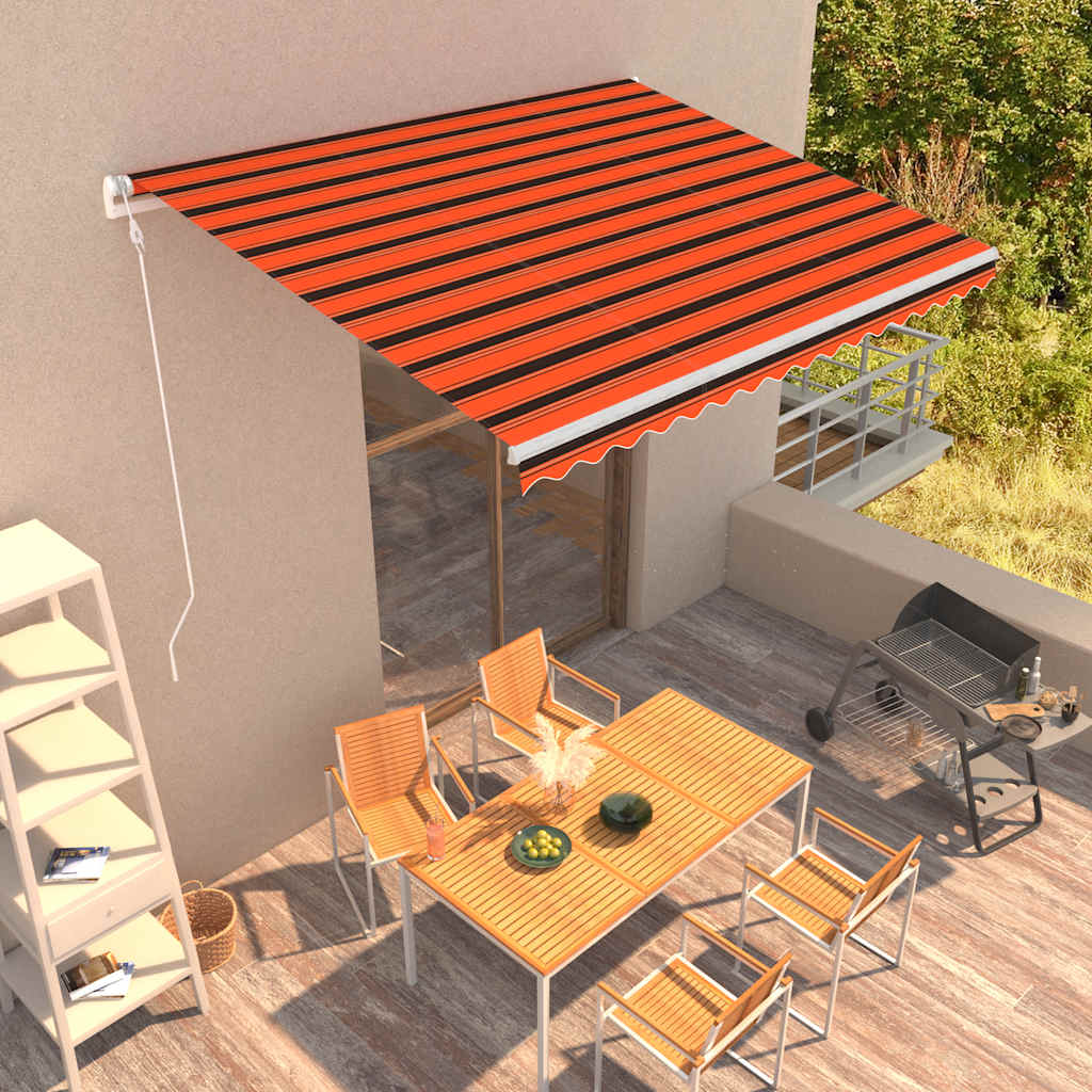 Automatic folding awning orange and brown - multicolored, 400 x 300 cm, 1 - number 1.