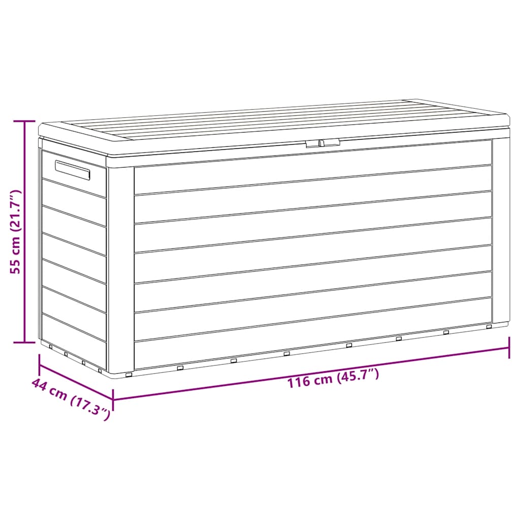Kutija za odlaganje za vrt 116x44x55 cm - antracit siva, 290 l - number 7.