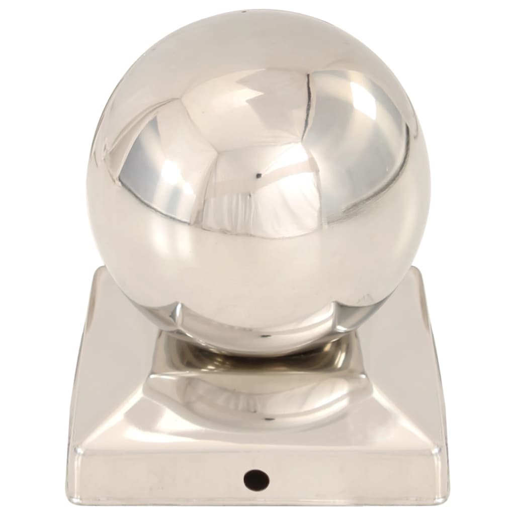 Capuchons de poteau en forme de globe 6 pcs. 91x91 mm acier inoxydable - number 4.